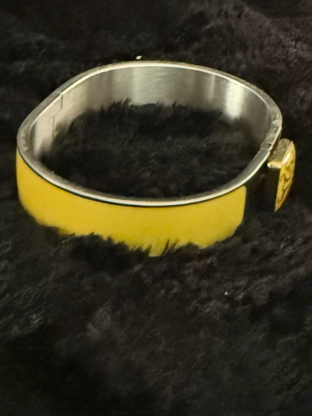 RUSTIC CUFF Silver Tone Yellow Jordan Cuff Bangle Bracelet $82 - Picture 4 of 7